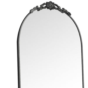 HomeRoots Gold Freestanding Arch Mirror with Ornate Frame - Elegant Gold Aluminum Design for Stylish Spaces 708739