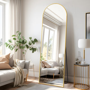 HomeRoots White Modern Lighted Full-Length Mirror - Frameless Design for Wall Mount or Freestanding Use 708740