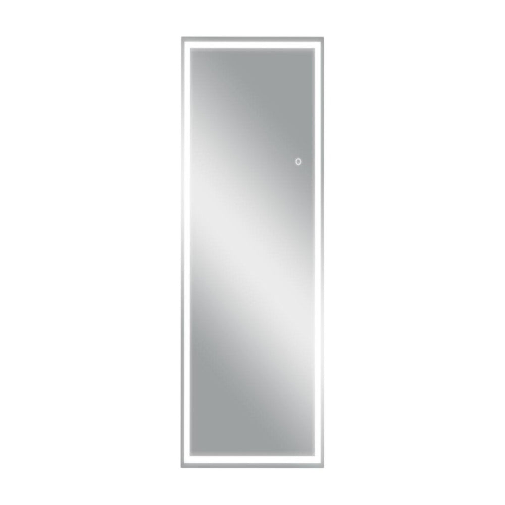 HomeRoots White Wood Arch Mirror with LED Lighting – Elegant Freestanding Accent for Any Room, Durable Design 708741
