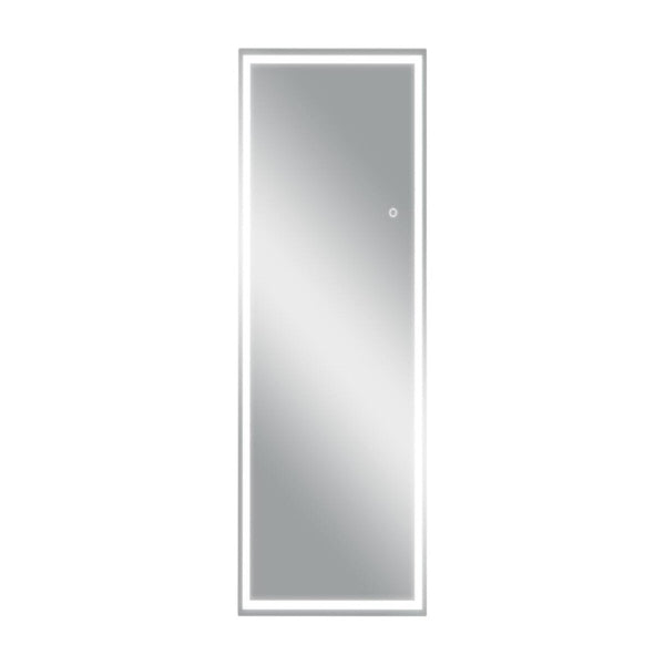 HomeRoots White Wood Arch Mirror with LED Lighting – Elegant Freestanding Accent for Any Room, Durable Design 708741