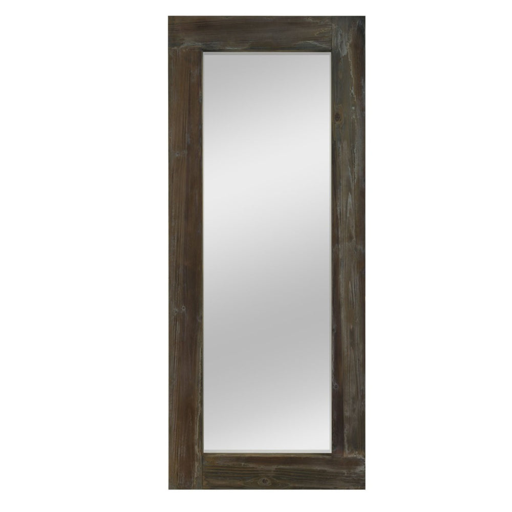 HomeRoots Brown Wood Freestanding Ornate Framed Accent Mirror – Elegant Design for Any Room's Décor Boost 708743