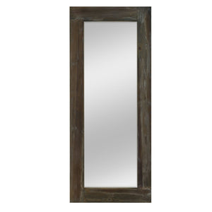 HomeRoots Brown Wood Freestanding Ornate Framed Accent Mirror – Elegant Design for Any Room's Décor Boost 708743