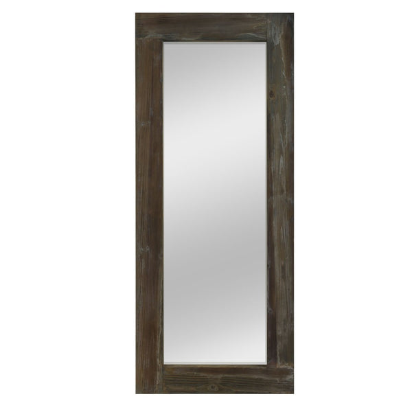 HomeRoots Brown Wood Freestanding Ornate Framed Accent Mirror – Elegant Design for Any Room's Décor Boost 708743
