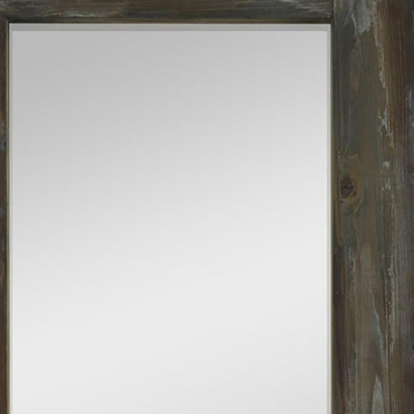 HomeRoots Brown Wood Freestanding Ornate Framed Accent Mirror – Elegant Design for Any Room's Décor Boost 708743