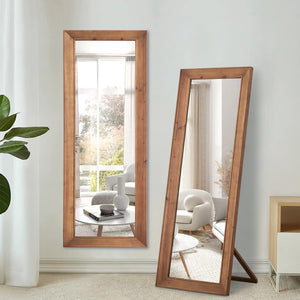 HomeRoots Gold Freestanding Ornate Framed Accent Mirror - Elegantly Brighten Any Space with Full-Length Reflection 708744