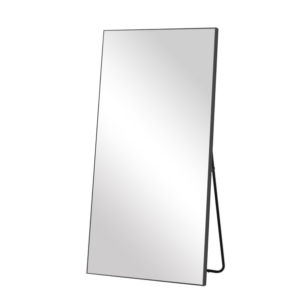 HomeRoots Black Aluminum Arch Accent Mirror - Freestanding Ornate Frame for Stylish Entryways & Bedrooms 708746