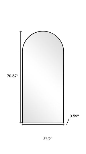 HomeRoots Gold Ornate Framed Freestanding Accent Mirror - Arched Design for Elegant Home Decor & Illumination 708747