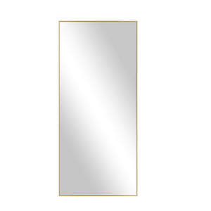 HomeRoots Gold Freestanding Ornate Accent Mirror - Elegant Aluminum Frame, Premium Glass, Versatile Decor Piece 708748