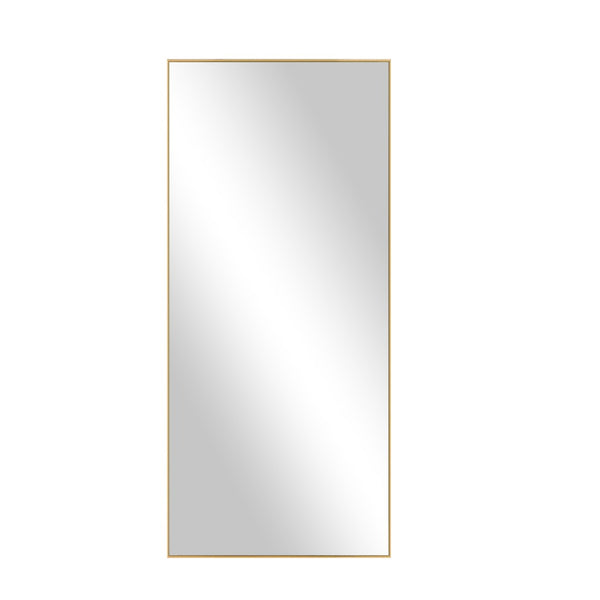 HomeRoots Gold Freestanding Ornate Accent Mirror - Elegant Aluminum Frame, Premium Glass, Versatile Decor Piece 708748