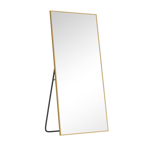 HomeRoots Gold Freestanding Ornate Accent Mirror - Elegant Aluminum Frame, Premium Glass, Versatile Decor Piece 708748