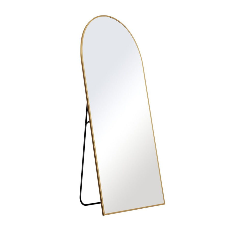 HomeRoots Black Arched Freestanding Accent Mirror with Ornate Frame - Elevate Your Space with Style & Elegance 708750