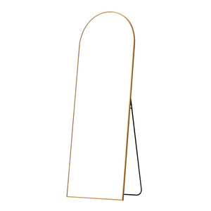 HomeRoots Black Arched Freestanding Accent Mirror with Ornate Frame - Elevate Your Space with Style & Elegance 708750