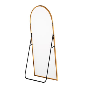 HomeRoots Black Arched Freestanding Accent Mirror with Ornate Frame - Elevate Your Space with Style & Elegance 708750