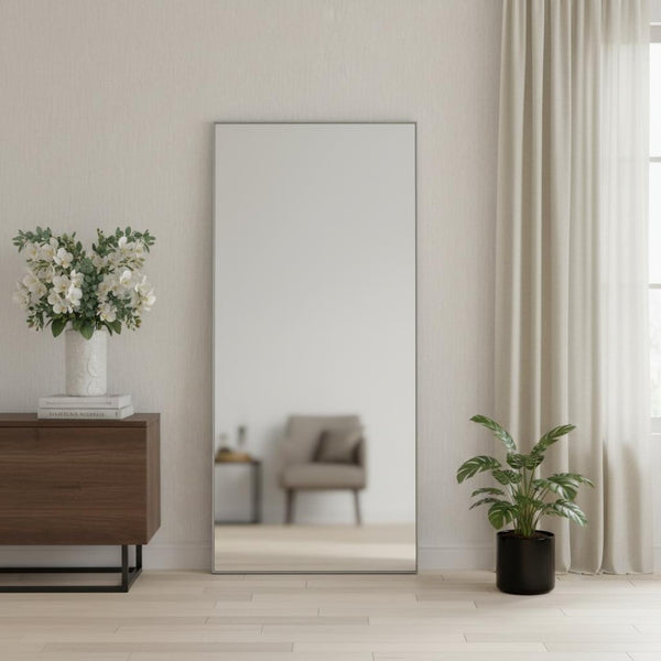 HomeRoots Black Aluminum Arch Mirror - Full Length, Freestanding or Wall-Mounted, Elegant Design for Any Space 708752