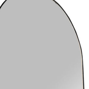 HomeRoots Black Arched Freestanding Accent Mirror with Ornate Frame - Modern Aluminum Design for Any Room 708753