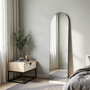 HomeRoots Gold Aluminum Arch Mirror – Elegant Freestanding Accent with Ornate Frame for Home Décor & Style 708754