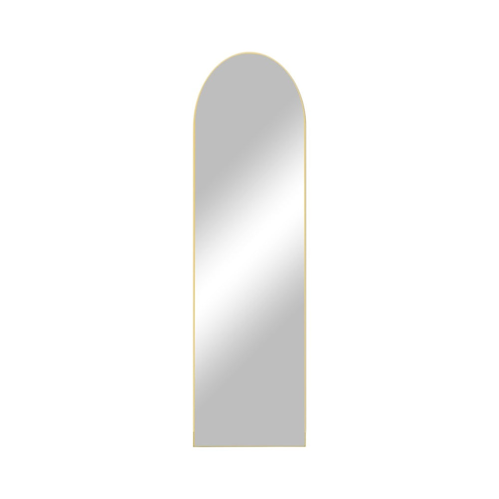 HomeRoots Gold Arched Freestanding Accent Mirror with Ornate Frame – Elegant Design for Any Room Decor 708755