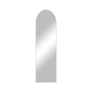 HomeRoots Gold Arched Freestanding Accent Mirror with Ornate Frame – Elegant Design for Any Room Decor 708755