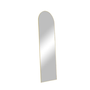 HomeRoots Gold Arched Freestanding Accent Mirror with Ornate Frame – Elegant Design for Any Room Decor 708755