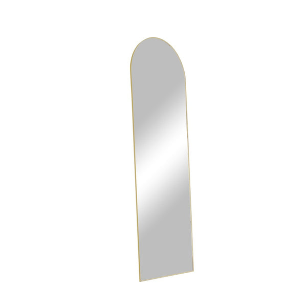 HomeRoots Gold Arched Freestanding Accent Mirror with Ornate Frame – Elegant Design for Any Room Decor 708755