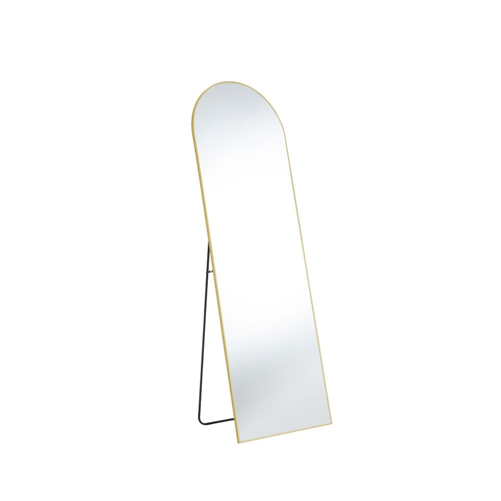 HomeRoots Black Freestanding Ornate Framed Accent Mirror - Stylish Arched Design for Modern & Vintage Decor 708756
