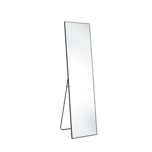 HomeRoots Black Aluminum Freestanding Ornate Framed Full-Length Mirror - Elegant Accent for Any Room 708757