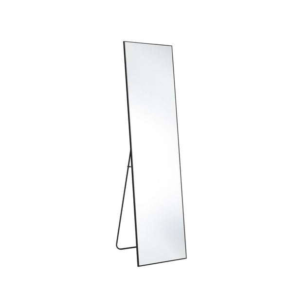 HomeRoots Black Aluminum Freestanding Ornate Framed Full-Length Mirror - Elegant Accent for Any Room 708757