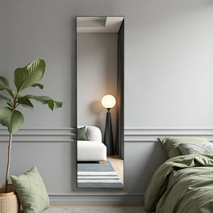 HomeRoots Black Aluminum Freestanding Ornate Framed Full-Length Mirror - Elegant Accent for Any Room 708757