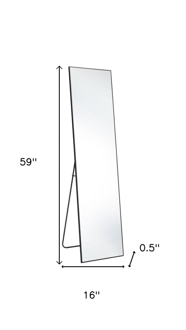 HomeRoots Black Aluminum Freestanding Ornate Framed Full-Length Mirror - Elegant Accent for Any Room 708757