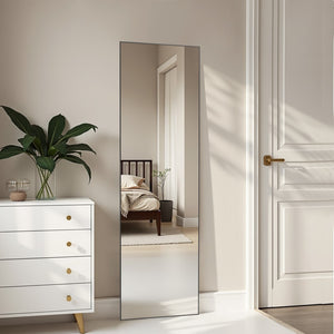 HomeRoots Black Aluminum Freestanding Ornate Framed Full-Length Mirror - Elegant Accent for Any Room 708757