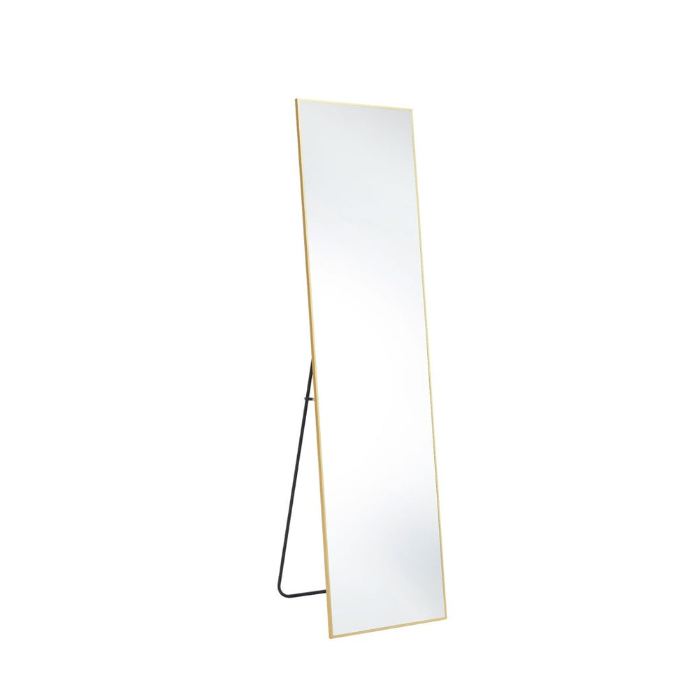 HomeRoots Gold Freestanding Ornate Accent Mirror - Elegant Aluminum Frame for Bedrooms, Entryways & More 708759