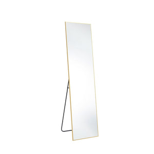 HomeRoots Gold Freestanding Ornate Accent Mirror - Elegant Aluminum Frame for Bedrooms, Entryways & More 708759