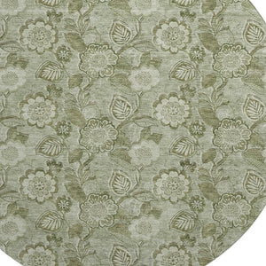 HomeRoots 8' X 10' Washable Floral Area Rug in Artichoke & Fern Green – UV Protected, Durable & Stylish! 708764