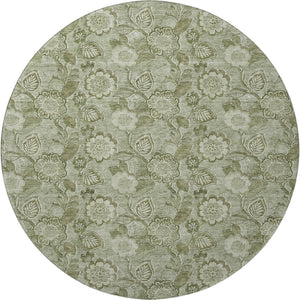 HomeRoots 8' X 10' Washable Floral Area Rug in Artichoke & Fern Green – UV Protected, Durable & Stylish! 708764