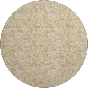 HomeRoots 8' X 10' Washable Floral Area Rug in Beige & Tan - Durable, UV Protected, Perfect for Family Spaces! 708770