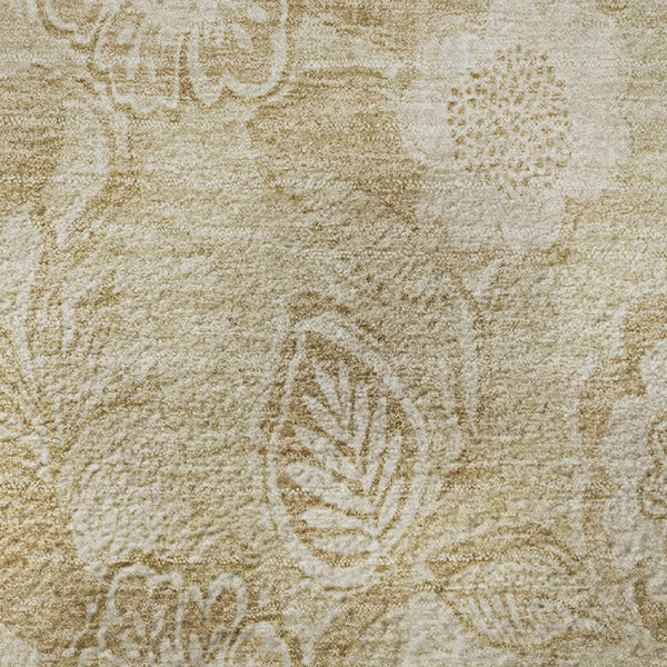 HomeRoots 8' X 10' Washable Floral Area Rug in Beige & Tan - Durable, UV Protected, Perfect for Family Spaces! 708770