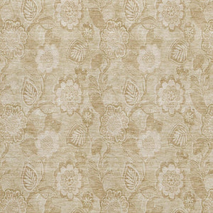 HomeRoots 10' X 14' Beige Floral Washable Area Rug - Durable, Stain-Resistant with UV Protection for Homes 708772