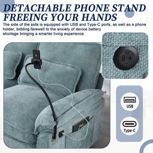 English Elm United We Win 106" U-Shaped Sectional Sofa With Ottoman, Usb Ports & Dual Side Pockets For Comfort W1568S00230-GIGA