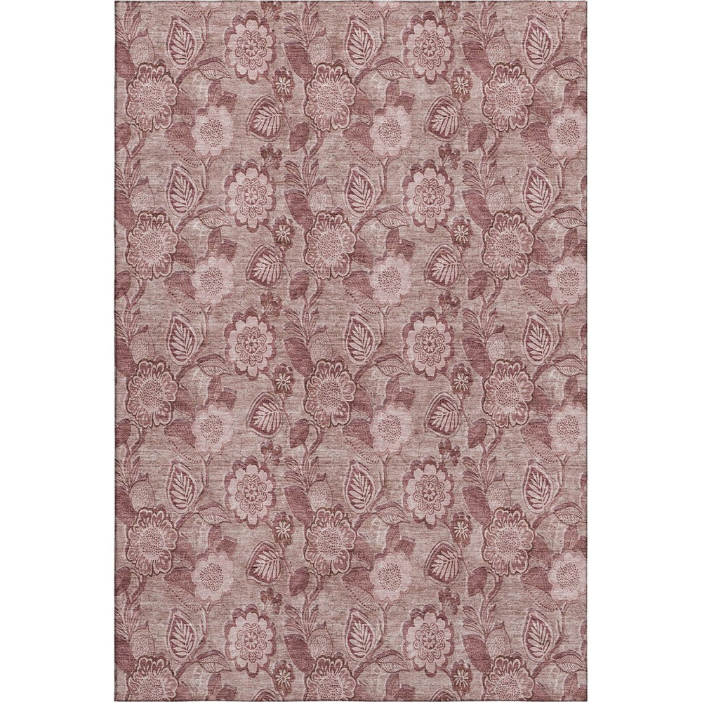 HomeRoots 5' X 8' Blush Floral Area Rug - Durable, Washable Design with UV Protection for High-Traffic Areas 708774