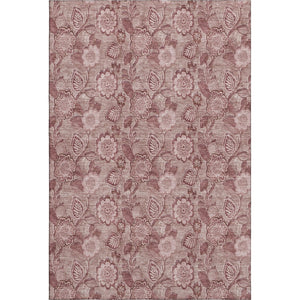 HomeRoots 8' Blush and Pink Floral Washable Round Rug - UV Protected, Stain Resistant & Family-Friendly Decor! 708775