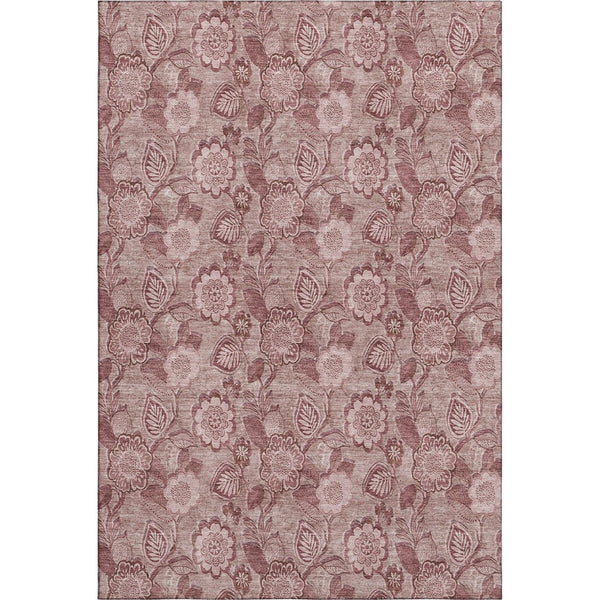 HomeRoots 8' Blush and Pink Floral Washable Round Rug - UV Protected, Stain Resistant & Family-Friendly Decor! 708775