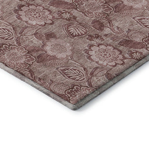 HomeRoots 8' Blush and Pink Floral Washable Round Rug - UV Protected, Stain Resistant & Family-Friendly Decor! 708775