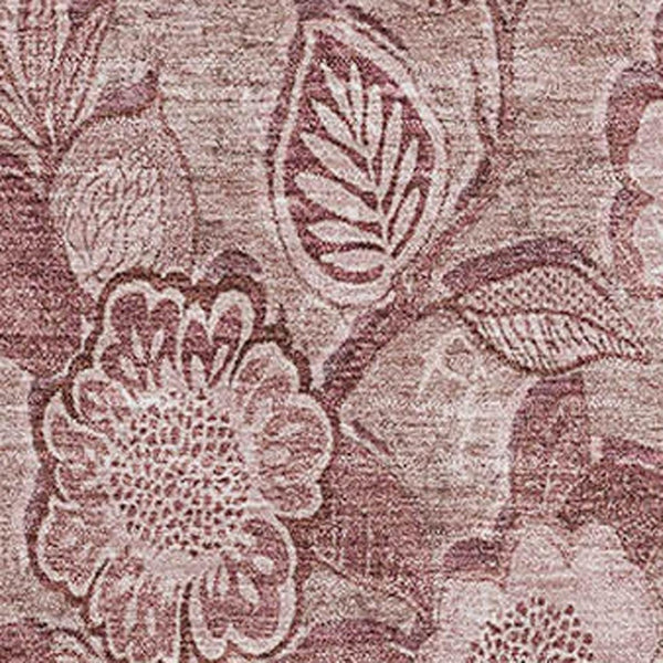 HomeRoots 8' Blush and Pink Floral Washable Round Rug - UV Protected, Stain Resistant & Family-Friendly Decor! 708775
