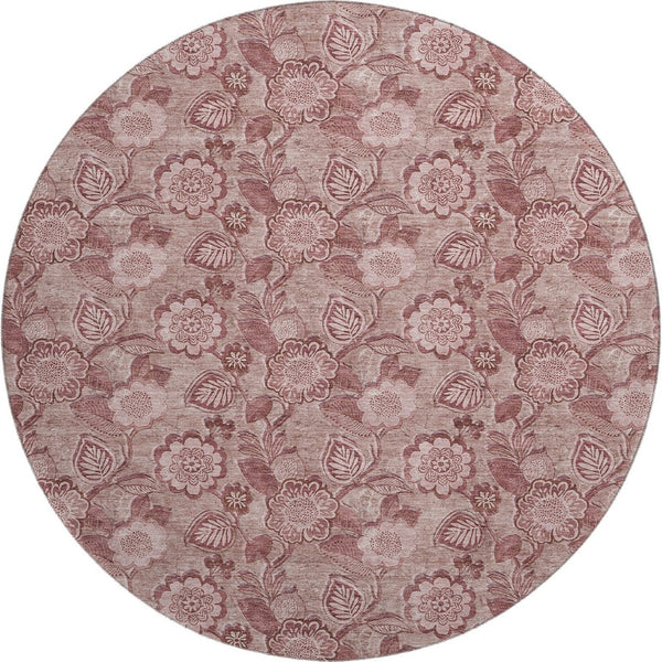 HomeRoots 8' X 10' Blush Floral Washable Area Rug with UV Protection - Stylish, Stain-Resistant & Non-Slip! 708776