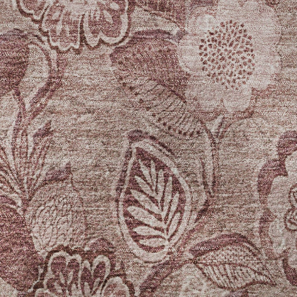 HomeRoots 8' X 10' Blush Floral Washable Area Rug with UV Protection - Stylish, Stain-Resistant & Non-Slip! 708776