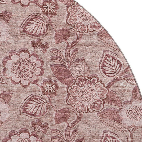 HomeRoots 8' X 10' Blush Floral Washable Area Rug with UV Protection - Stylish, Stain-Resistant & Non-Slip! 708776