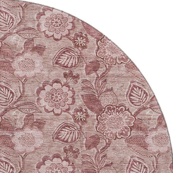 HomeRoots 8' X 10' Blush Floral Washable Area Rug with UV Protection - Stylish, Stain-Resistant & Non-Slip! 708776