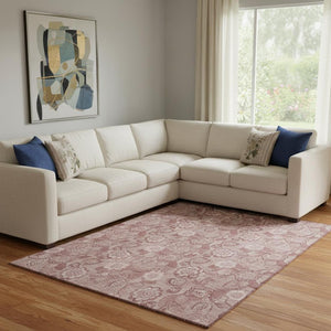 HomeRoots 9' X 12' Blush & Pink Floral Area Rug - Washable, UV-Protected, Stain-Resistant, Non-Slip Design 708777