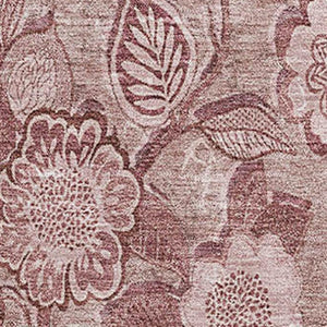 HomeRoots 9' X 12' Blush & Pink Floral Area Rug - Washable, UV-Protected, Stain-Resistant, Non-Slip Design 708777