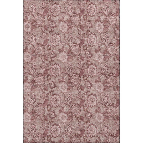 HomeRoots 10' X 14' Blush Pink Floral Area Rug - Washable, UV Protected, Durable & Stylish for Any Room 708778